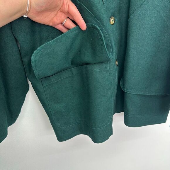 Big Yank Unisex Vintage Emerald Green Corduroy Collar Cuffs Barn Chore Jacket - Picture 10 of 13